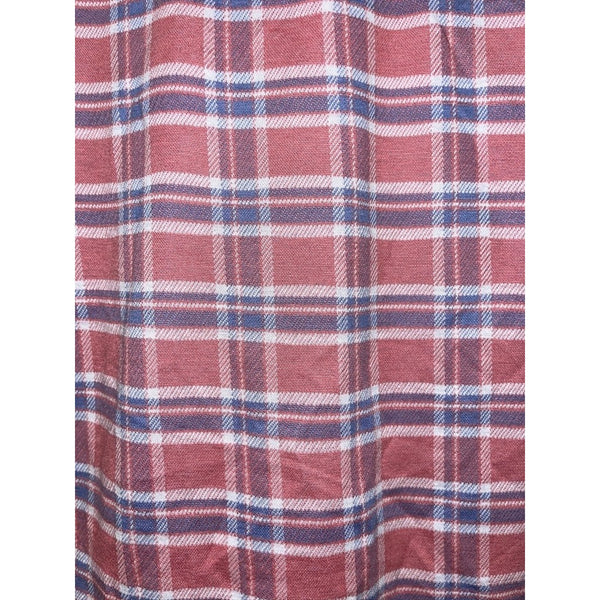 Faherty Coastline Knit Shirt Men's S River Rose Pink Blue Plaid Button Down EUC