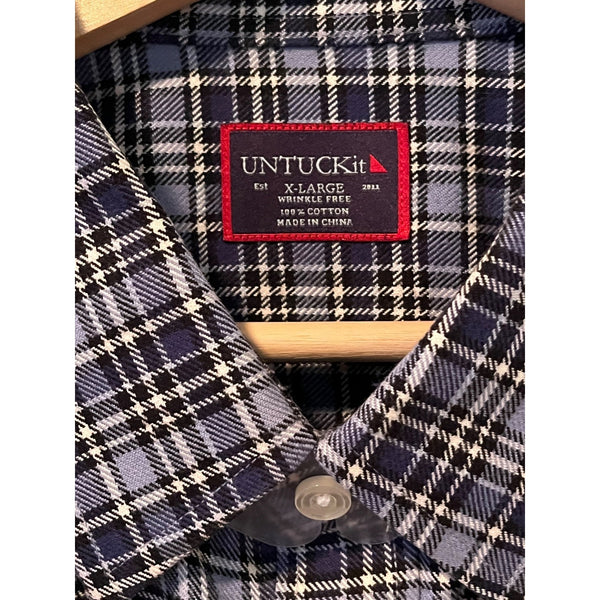 UNTUCKit Pio Cesare Flannel Plaid Shirt XL Long Sleeve Button Front Casual