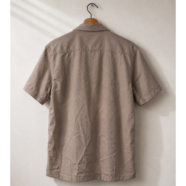 BYLT Basics Paloma 2.0 Short Sleeve Button Up Shirt Men's Large Taupe NWOT