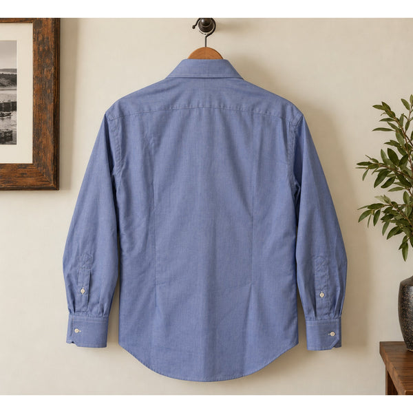 Gitman Bros Dress Shirt Men's 15.5 33 Blue Tailored Fit Cotton USA Made