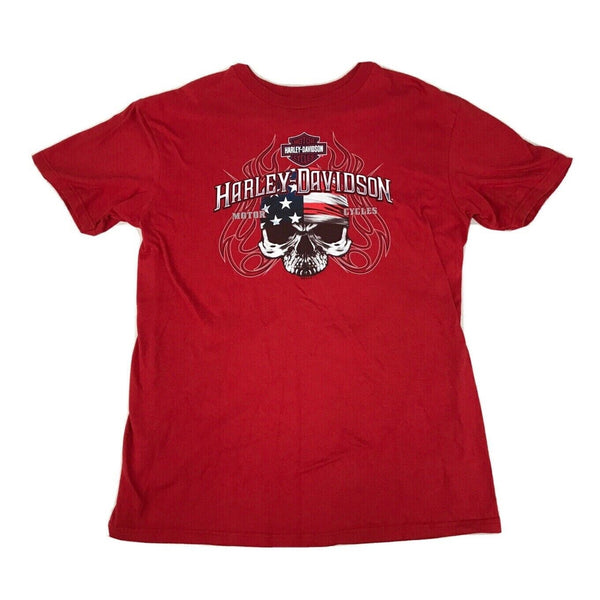 Harley Davidson Davenport Iowa Patriotic Skull XL Rare Biker T Shirt Tee