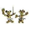 Disney Mickey & Minnie Mouse Crystal Gold Plated Figurine Lencia Austria In Box