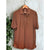 Rhoback Polo Shirt Men's Medium Orange Black Striped Performance Golf Stretch