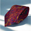 Fendi Roma Handmade Silk Tie Italy Red Blue Gold Abstract Luxury Designer Tie