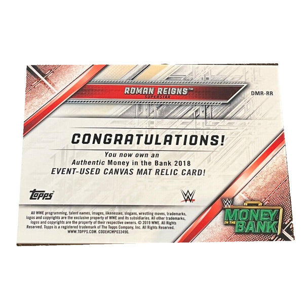 Roman Reigns The Tribal Chief 2018 WWE Raw Mat Relic Money In The Bank