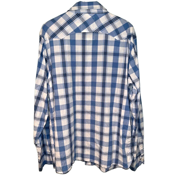 Levis The Two Horse Brand Western Long Sleeve Pearl Snap Plaid Shirt XL