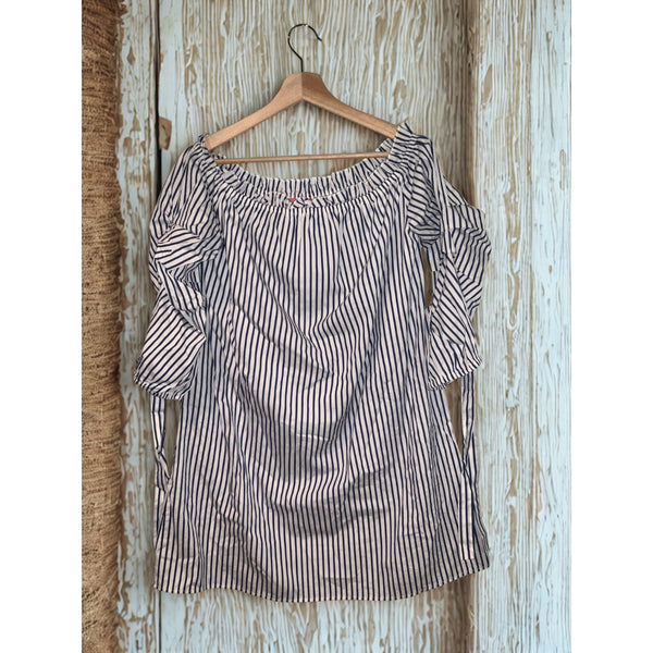 Pookie & Sebastian Flo Chandelier Striped Dress Size L NWT MSRP $88