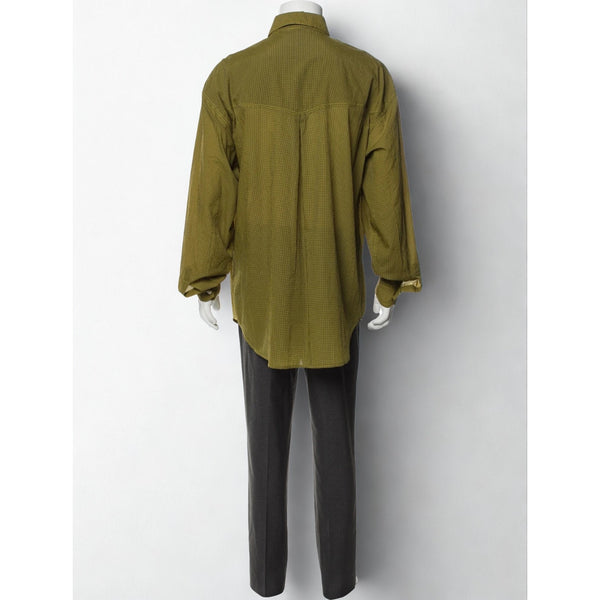 Versace Jeans Couture Ittierre 90s Plaid Button Up Shirt Black Yellow Sz XL