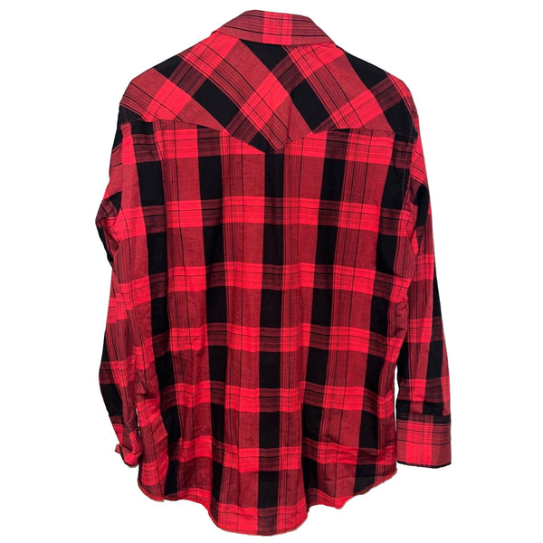 Wrangler Cowboy Cut Regular Fit X-Long Tail Shirt Rodeo 16-33 Buffalo Plaid VTG