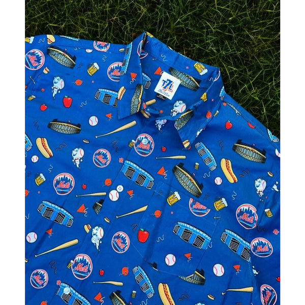 New York Mets The 7 Line T7L “Party Time” Button Up Shirt 2XL NWOT MLB Rare