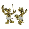 Disney Mickey & Minnie Mouse Crystal Gold Plated Figurine Lencia Austria In Box