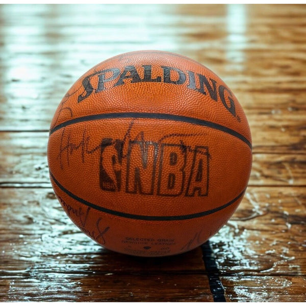 Houston Rockets Team Signed Game Used NBA Basketball 2000–01 Hakeem Final Season