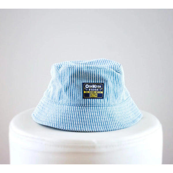 OshKosh B'Gosh By KITH Kids Ltd Edition Collab Bucket Hat Blue Striped Kids OSFA