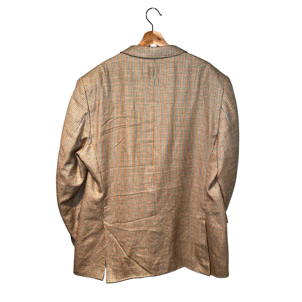 Paul Fredrick Linen Silk & Wool Pastel Herringbone Blazer Sports Coat Sz 48L