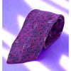 Yves Saint Laurent Vintage 80s Silk Tie Purple Geometric Handmade Italy Luxury