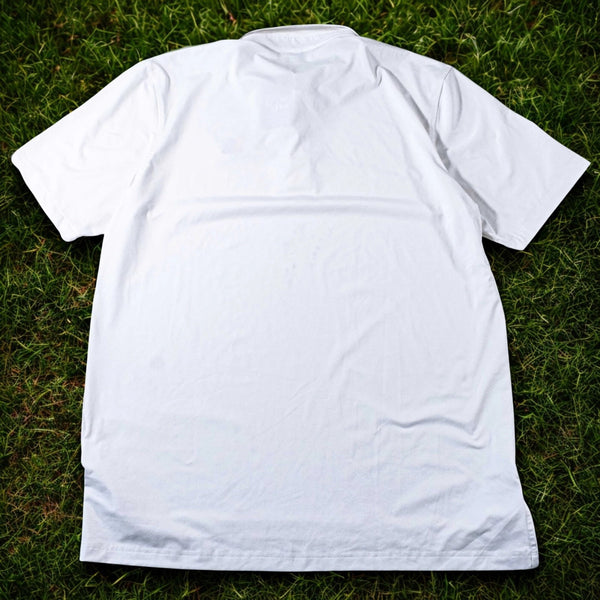 Peter Millar Summer Comfort CNBC Polo Shirt White Performance Golf Large NWOT