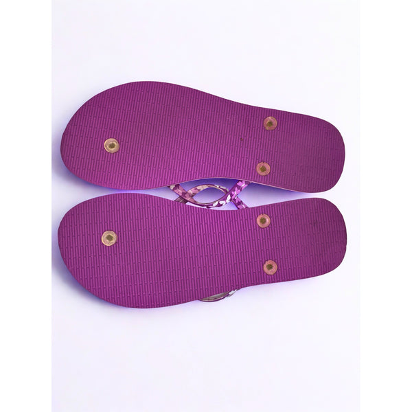 Vera Bradley Flip Flops Thong Sandal Wo's L 9-10 Flutterby Floral & Butterflies