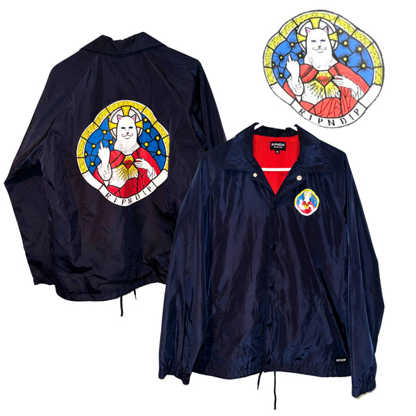 RIPNDIP Stained Glass Coaches Jacket Sz. M EUC RARE