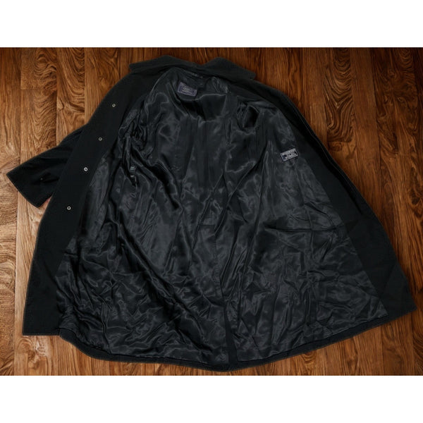 Burberrys London Burella Wool Coat Black 46R Made England Vintage Trench