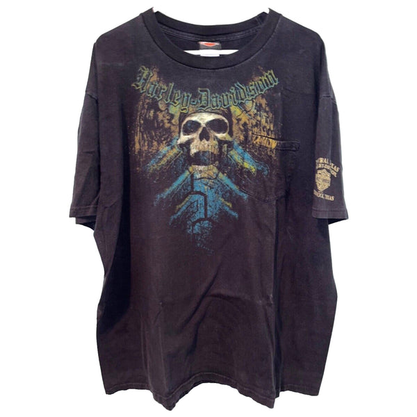 Harley Davidson Skull Round Rock Texas 2XL Biker T Shirt Tee