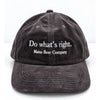 Maine Beer Company Do What's Right Corduroy Hat Cap Adjustable Strapback Gray