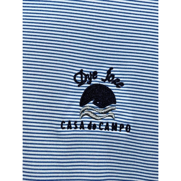 Donald Ross Sport Dye Fore Casa De Campo Golf Polo Blue Stripe XL EUC