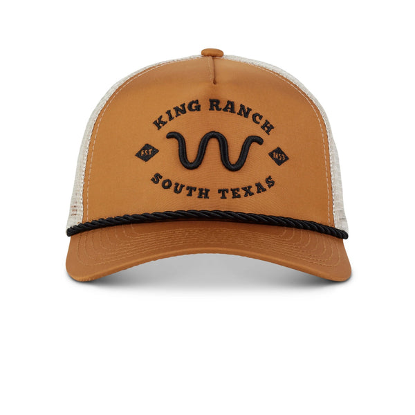 King Ranch South Texas Heritage W Rope NWT Trucker Adjustable Cap Hat Western