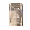 Never Forget 9/11 Twin Towers Laser Etched Crystal Paperweight Cross Prayer
