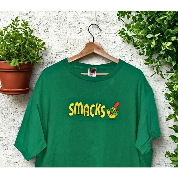 Kellogg’s Smacks Frog T-Shirt Green XL Fruit of the Loom USA Fabric Vintage 2000