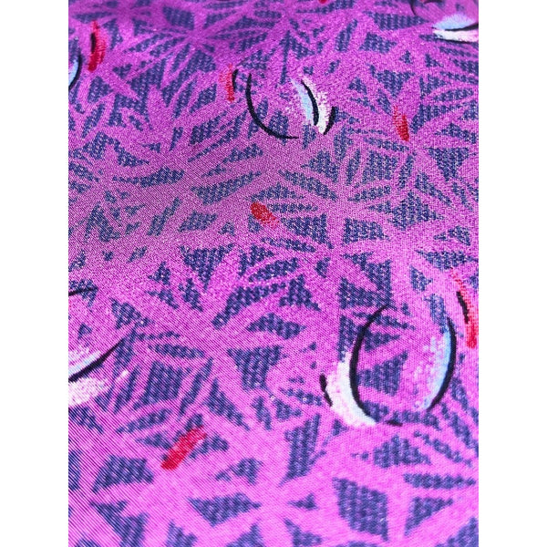 Yves Saint Laurent Vintage 80s Silk Tie Purple Geometric Handmade Italy Luxury