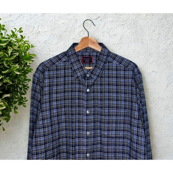 UNTUCKit Pio Cesare Flannel Plaid Shirt XL Long Sleeve Button Front Casual
