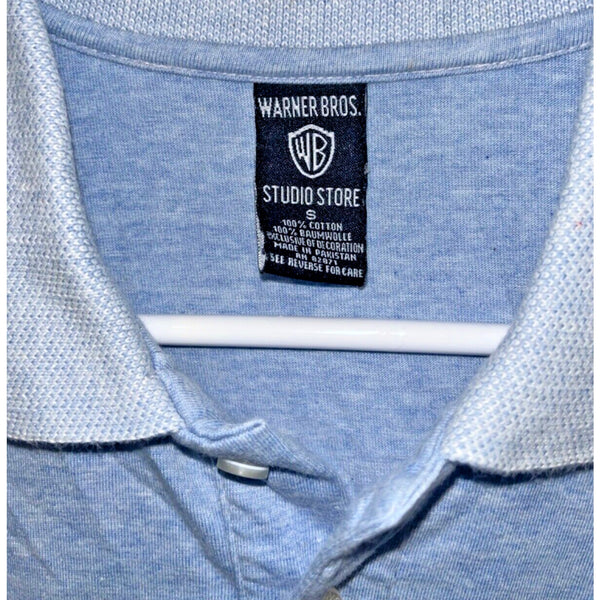 Warner Bros Studio Store Bugs Bunny Golf Polo Shirt Men's Sz. S Blue Vintage
