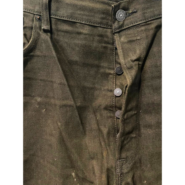 Levi’s 501 Jeans 42x30 Men White Oak Cone Denim Selvedge Olive Green Rare