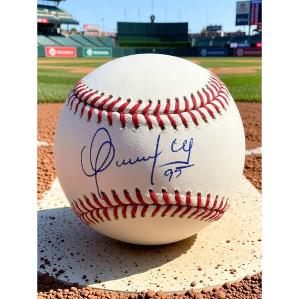 New York Yankees Oswaldo Cabrera Signed Rawlings OML Baseball Beckett Witness