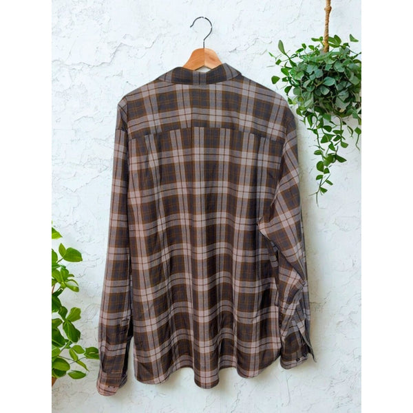 Pendleton Merino Lodge Shirt Olive Grey Plaid 2XL 100% Merino Wool
