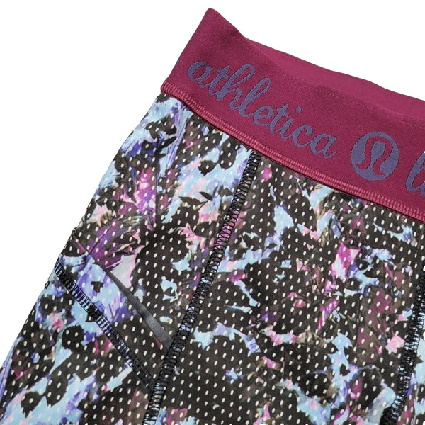 Lululemon What The Sport Short Floral Sport Tranquil Blue Multi Size 8