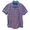 Robert Graham Griswold Check Short Sleeve Shirt Purple Pattern Men XL NWOT