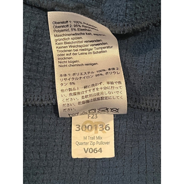 Outdoor Research Trail Mix Quarter Zip Pullover Sz. Medium Blue Microgrid Fleece
