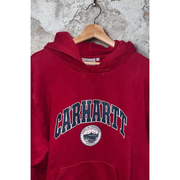 Carhartt WIP Berkeley Hoodie Arrow Red Sweatshirt Mens L Loose Fit EUC