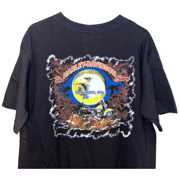 Harley Davidson Baltimore, Maryland Bald Eagle USA XL Rare Biker T Shirt Tee