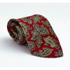 Brioni Silk Tie Red Paisley Handmade Italy Luxury 100% Silk Classic
