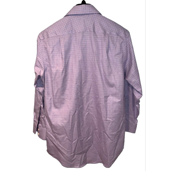 Charles Tyrwhitt Dress Shirt Non Iron Extra Slim Fit Plaid Purple Men's 16/33