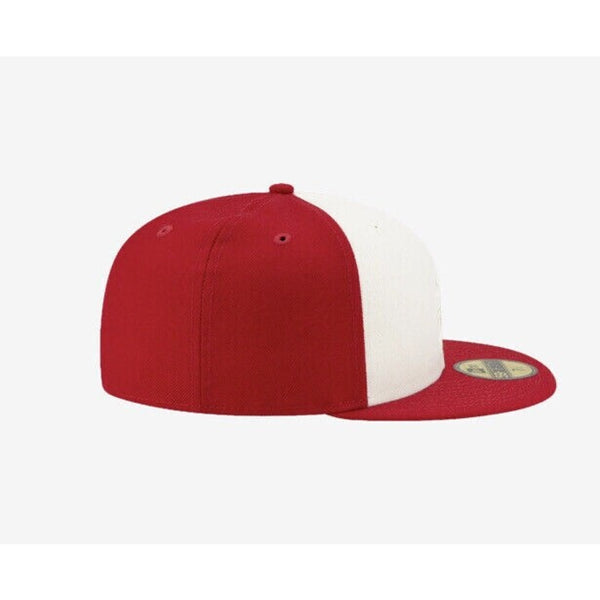 Fear Of God Essentials New Era 59FIFTY Hat Red White Fitted 7 1/8 NWT