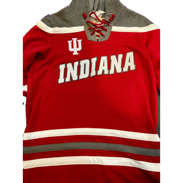 Indiana Hoosiers Hoodie Champion Hockey Style Sweatshirt NWOT Mens Sz Small