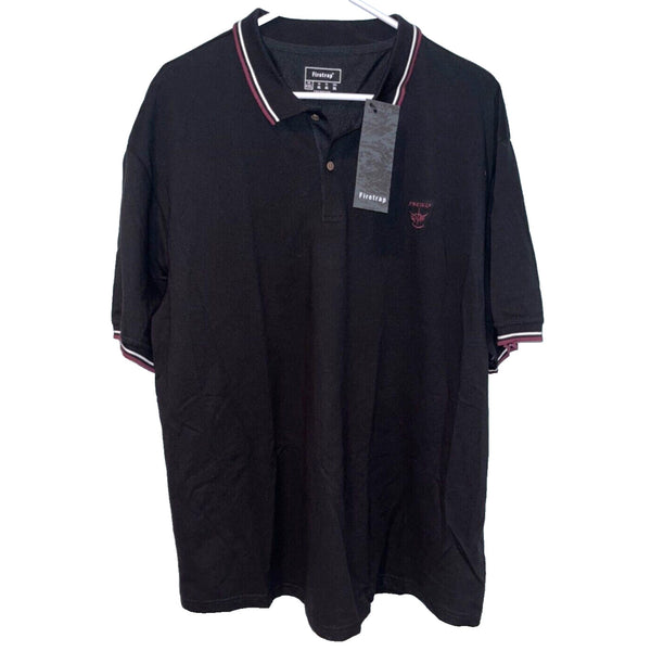 Firetrap Mens Lazer Polo Shirt Black Red Sz. 4XL