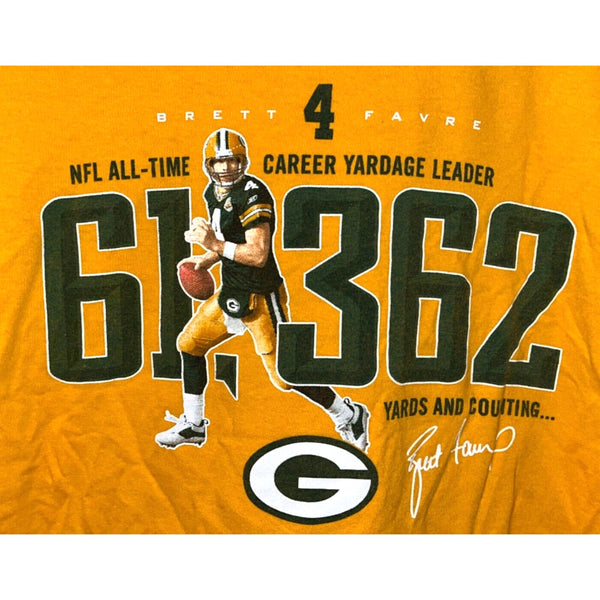Green Bay Packers Brett Favre 61362 Yards Counting Reebok Shirt Men's S NFL