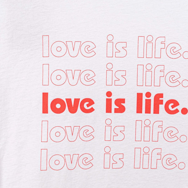 Diane Von Furstenberg Love Is Life Graphic T Shirt Womens Medium White DVF Tee