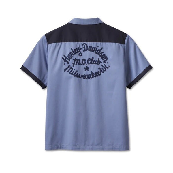 Harley Davidson Club Crew Shirt Colony Blue Embroidered Sz. XL NWT MSRP $90