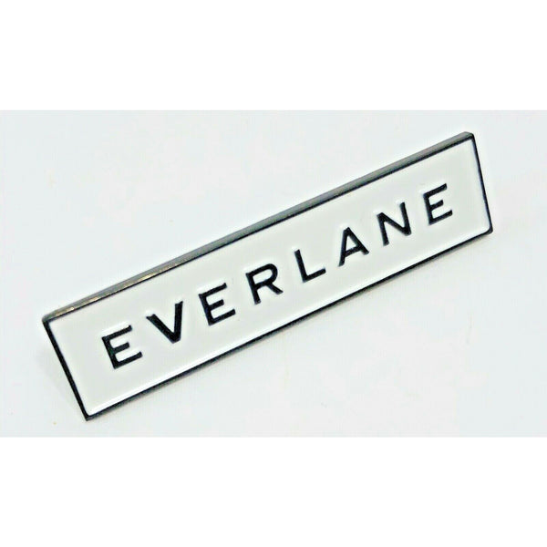 Everlane Pin Logo Spell Out Lapel Pinback White Enamel