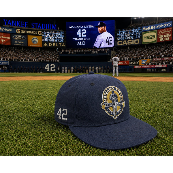 Mariano Rivera Yankees Retirement Patch MLB New Era 59FIFTY Fitted Hat Sz. 7 USA